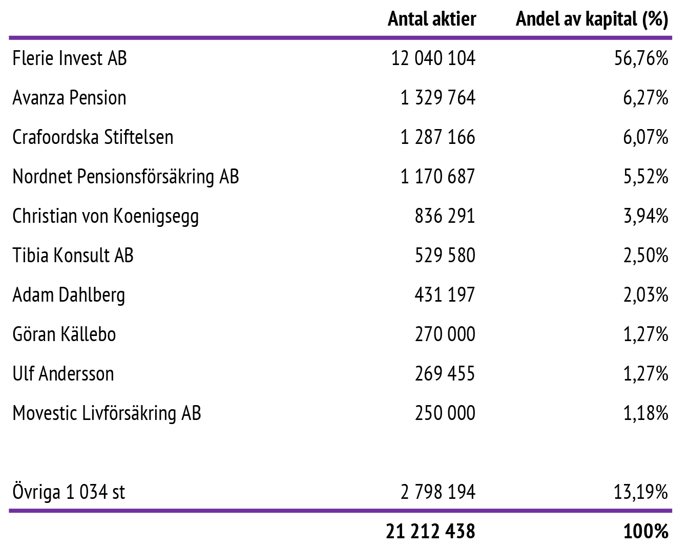 Största Aktieägare i Lipum